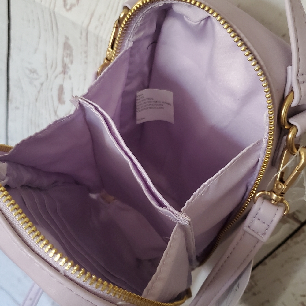 Time and Tru women's vinyl phone wallet crossbody bag purple lavender - Picture 6 of 13